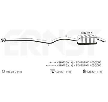 Zadní tlumič výfuku ERNST 366021