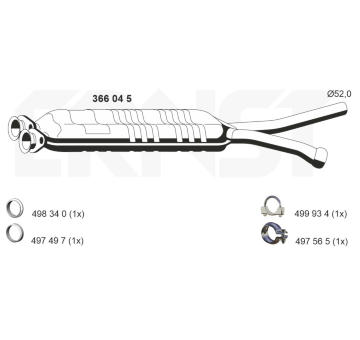 Střední tlumič výfuku ERNST 366045