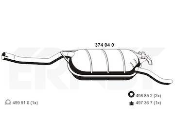 Zadní tlumič výfuku ERNST 374040