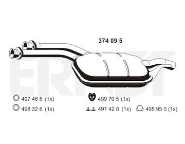 Střední tlumič výfuku ERNST 374095