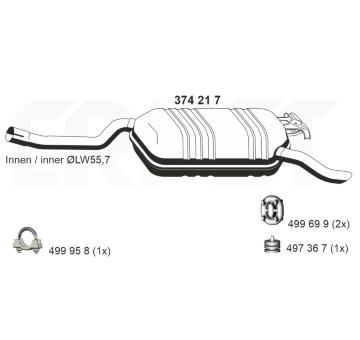 Zadní tlumič výfuku ERNST 374217