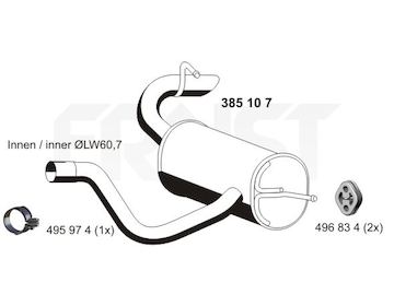 Zadní tlumič výfuku ERNST 385107