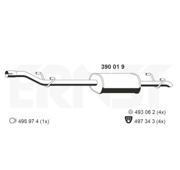 Stredni tlumic vyfuku ERNST 390019