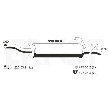 Střední tlumič výfuku ERNST 390088