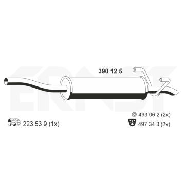 Stredni tlumic vyfuku ERNST 390125