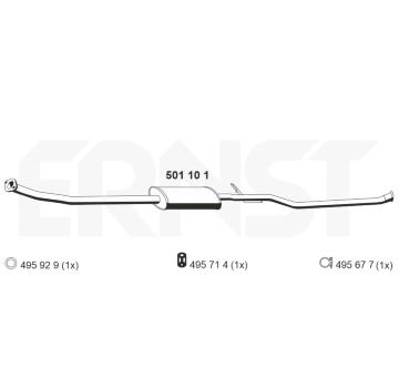 Střední tlumič výfuku ERNST 501101
