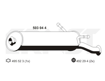 Zadni tlumic vyfuku ERNST 503044