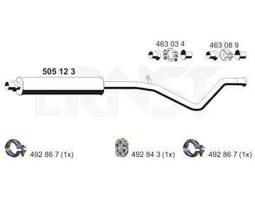 Střední tlumič výfuku ERNST 505123