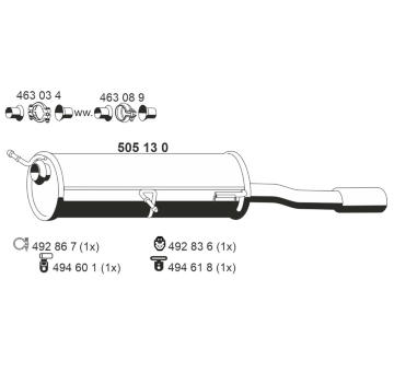 Zadní tlumič výfuku ERNST 505130
