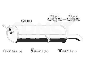 Zadní tlumič výfuku ERNST 505185
