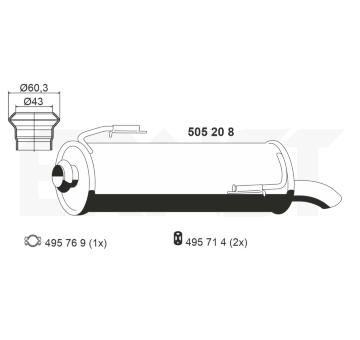 Zadni tlumic vyfuku ERNST 505208