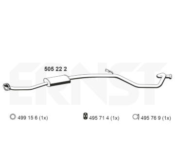 Střední tlumič výfuku ERNST 505222