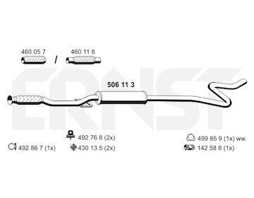 Střední tlumič výfuku ERNST 506113
