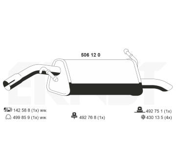 Zadni tlumic vyfuku ERNST 506120