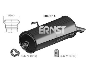 Zadní tlumič výfuku ERNST 506274