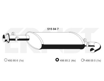 Stredni tlumic vyfuku ERNST 515047