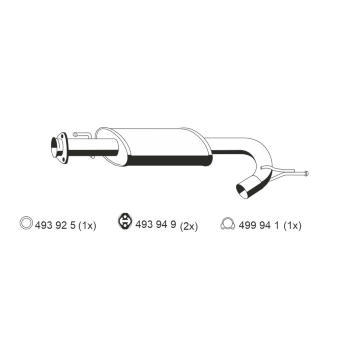 Střední tlumič výfuku ERNST 515092