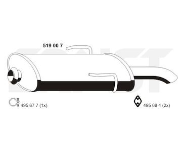 Zadní tlumič výfuku ERNST 519007