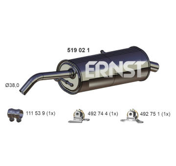 Zadní tlumič výfuku ERNST 519021