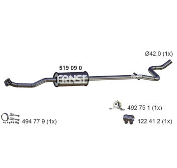 Střední tlumič výfuku ERNST 519090