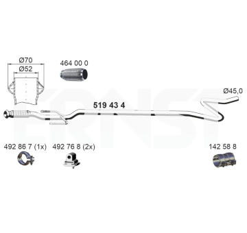 Výfuková trubka ERNST 519434