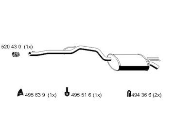 Zadní tlumič výfuku ERNST 520058
