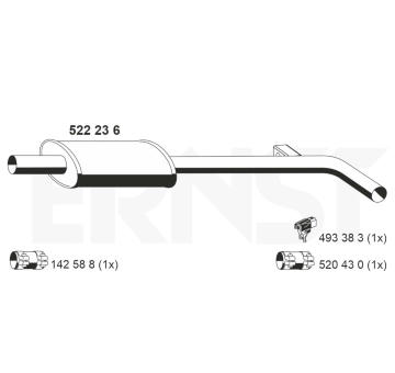 Střední tlumič výfuku ERNST 522236
