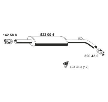 Střední tlumič výfuku ERNST 523004