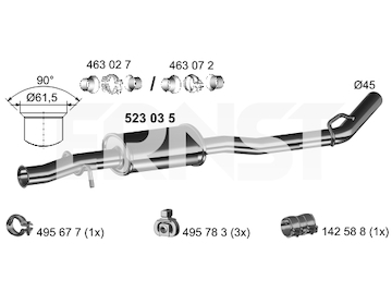 Stredni tlumic vyfuku ERNST 523035