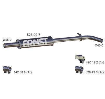 Stredni tlumic vyfuku ERNST 523097