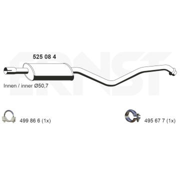 Stredni tlumic vyfuku ERNST 525084