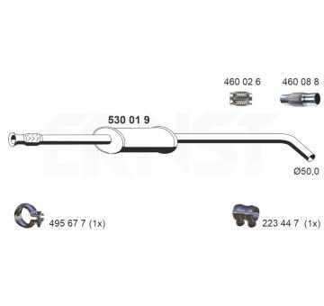 Střední tlumič výfuku ERNST 530019