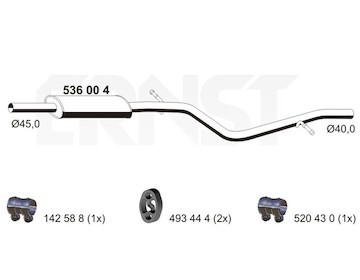 Střední tlumič výfuku ERNST 536004