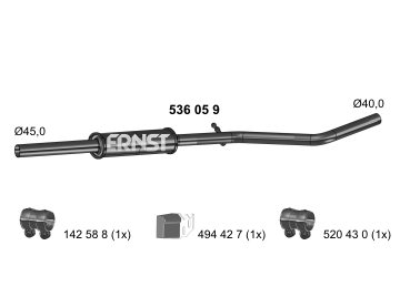 Střední tlumič výfuku ERNST 536059