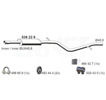 Střední tlumič výfuku ERNST 536226