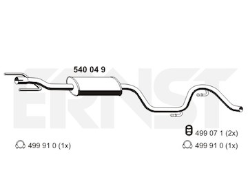 Střední tlumič výfuku ERNST 540049