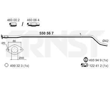 Výfuková trubka ERNST 550567