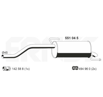 Zadní tlumič výfuku ERNST 551045