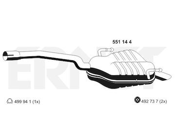 Zadní tlumič výfuku ERNST 551144