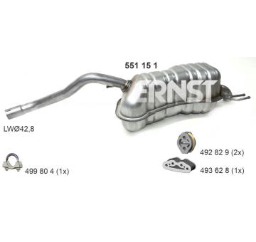 Zadní tlumič výfuku ERNST 551151