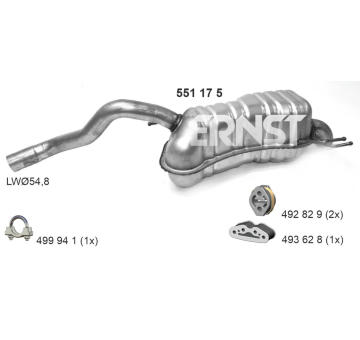 Zadní tlumič výfuku ERNST 551175
