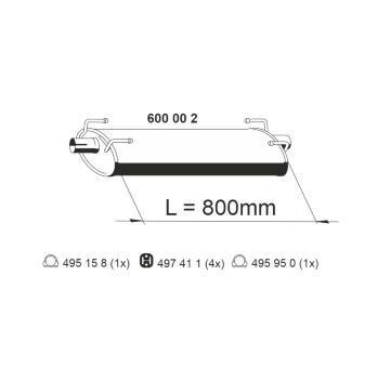 Střední tlumič výfuku ERNST 600002