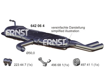 Zadní tlumič výfuku ERNST 642064