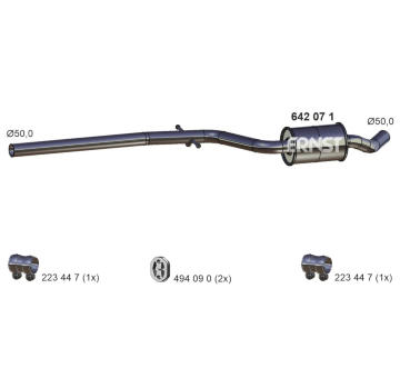 Střední tlumič výfuku ERNST 642071
