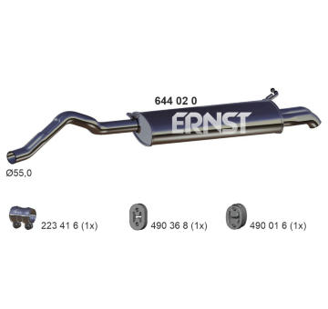 Zadní tlumič výfuku ERNST 644020