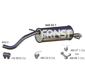 Zadní tlumič výfuku ERNST 645027