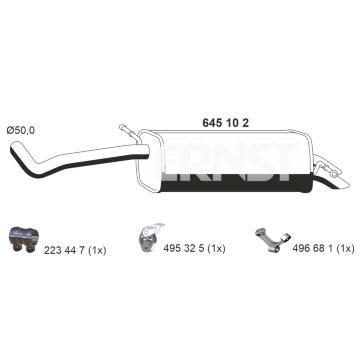 Zadní tlumič výfuku ERNST 645102