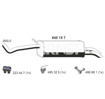 Zadní tlumič výfuku ERNST 645157
