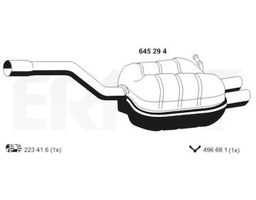 Zadní tlumič výfuku ERNST 645294