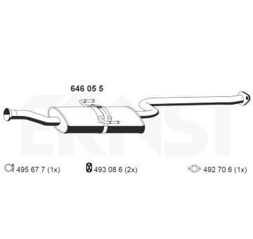 Stredni tlumic vyfuku ERNST 646055